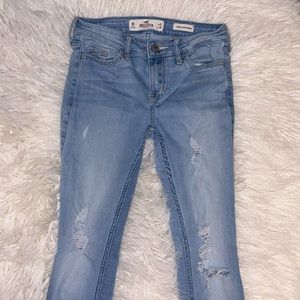 Hollister Light-Wash Low-Rise Super Skinny Jeans
